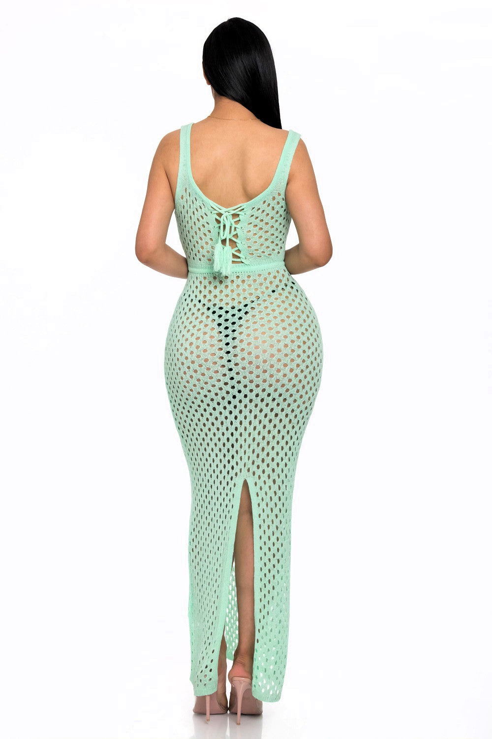 Jade Dream Mesh Beach Cover-Up