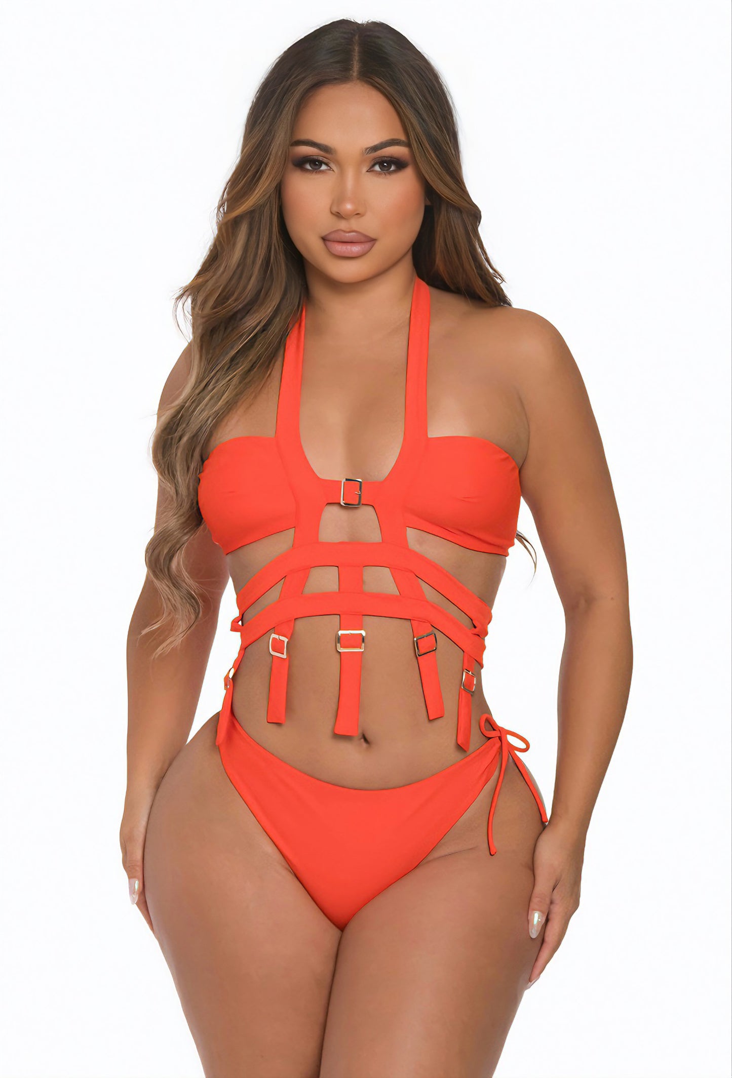 Burnt Orange Halter Bikini