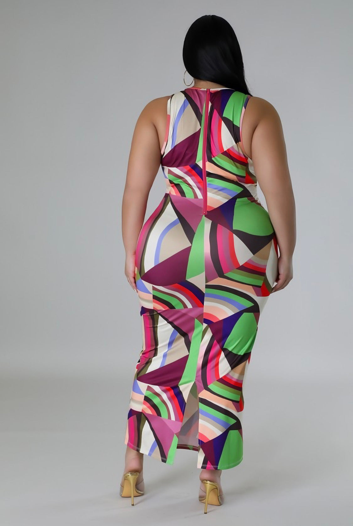 Multi Spectrum Sleeveless Maxi Dress